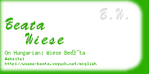 beata wiese business card